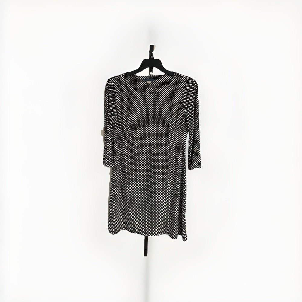 Tommy Hilfiger womens dress black white polka‎ dot knit STRETCH sz 12 EUC C124